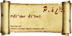Póder Ábel névjegykártya