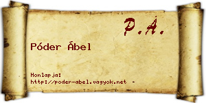 Póder Ábel névjegykártya
